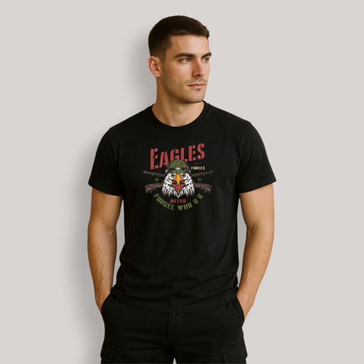 T-shirt Eagle never forget Noir T-shirt Eagle never forget Noir
