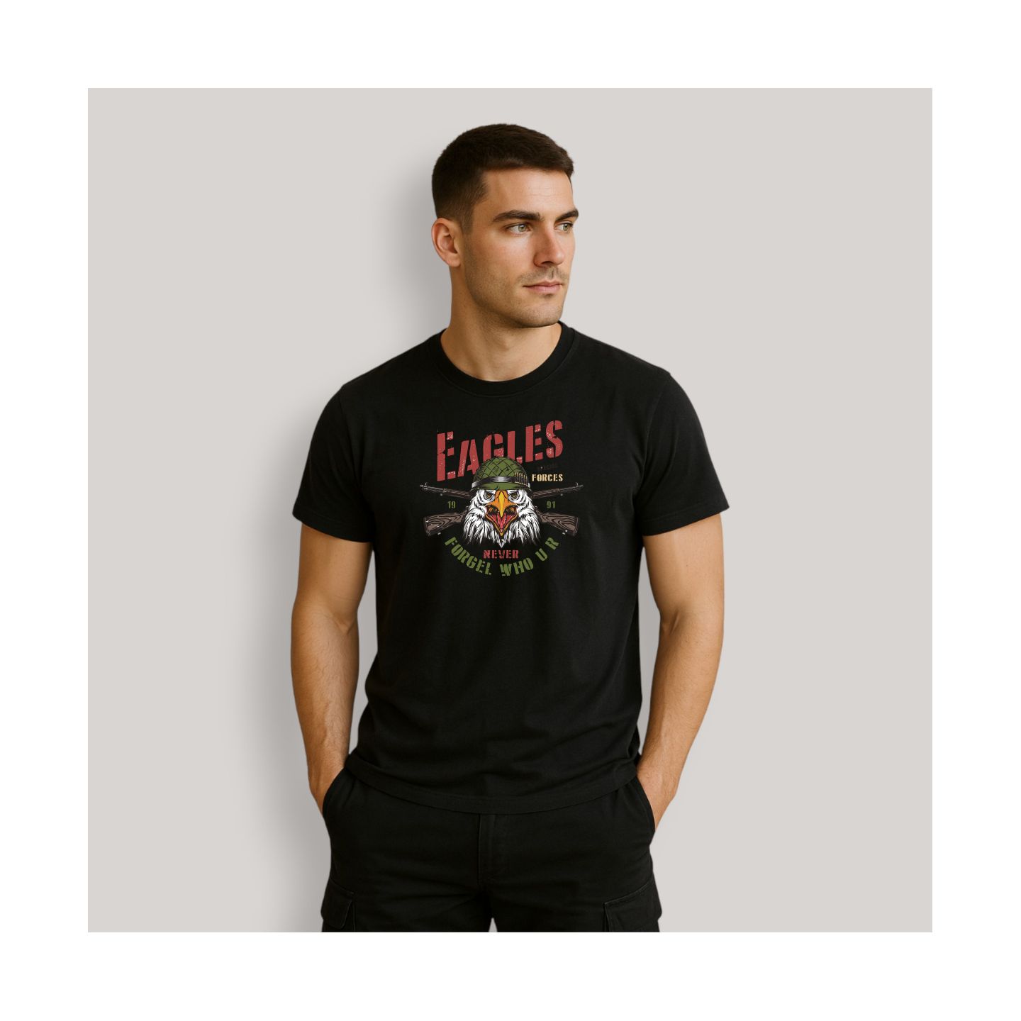 T-shirt Eagle never forget Noir T-shirt Eagle never forget Noir