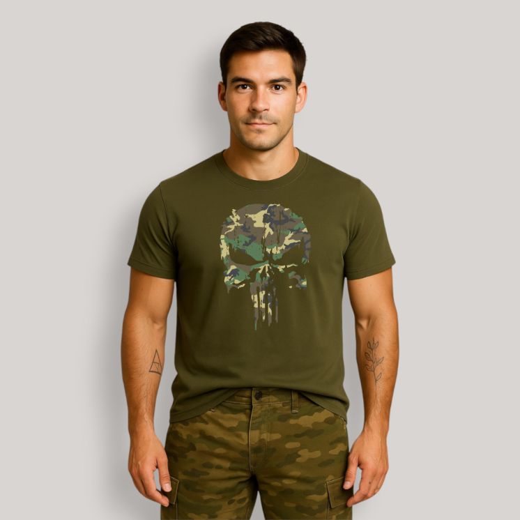 T-shirt Punisher Camo Kaki T-shirt Punisher Camo Kaki