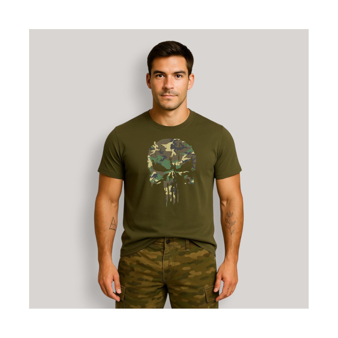 T-shirt Punisher Camo Kaki T-shirt Punisher Camo Kaki