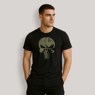 T-shirt Punisher Kaki Noir