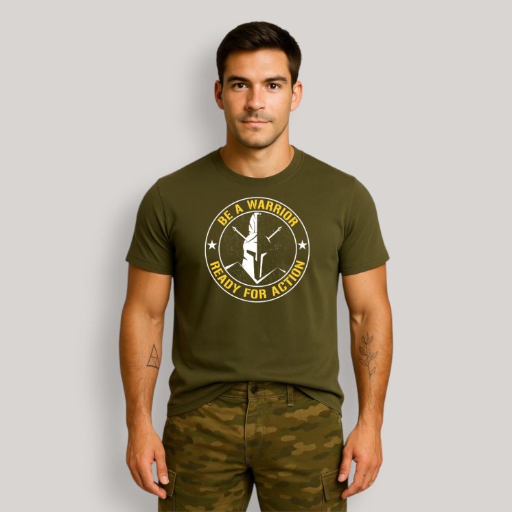 T-shirt Be a warrior Kaki