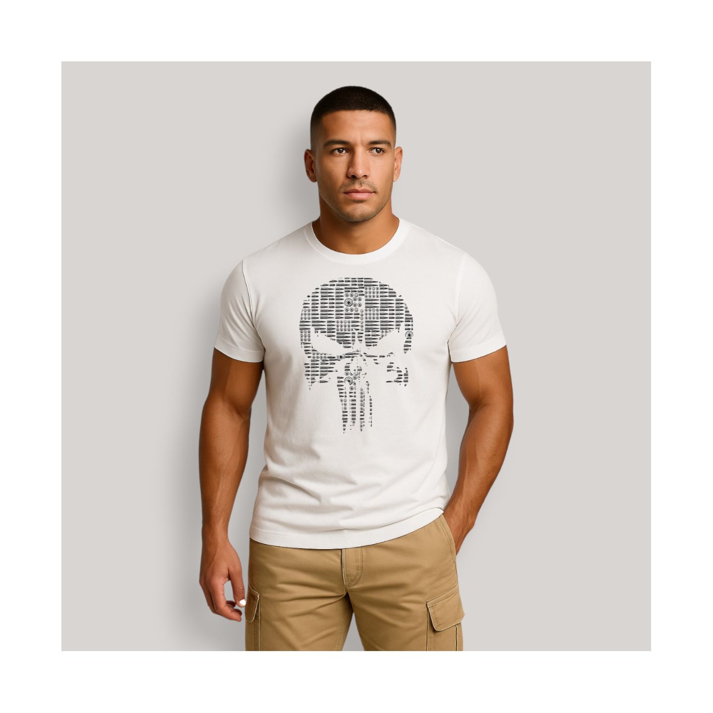 T-shirt Punisher Balles Blanc T-shirt Punisher Balles Blanc
