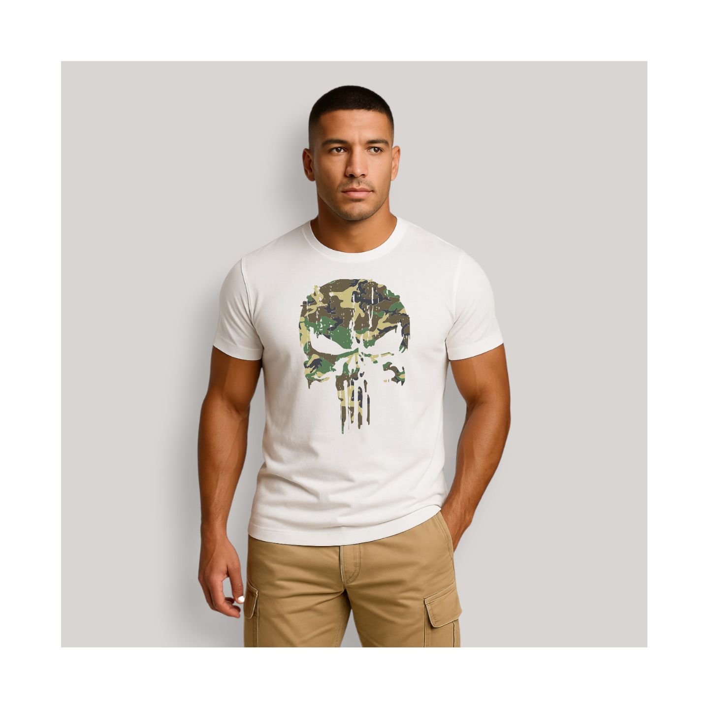 T-shirt Punisher Camo Blanc T-shirt Punisher Camo Blanc