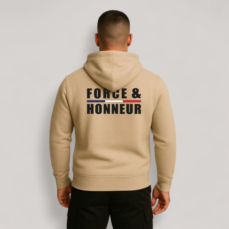 Sweat-shirt Force & Honneur Liseré Light Sand