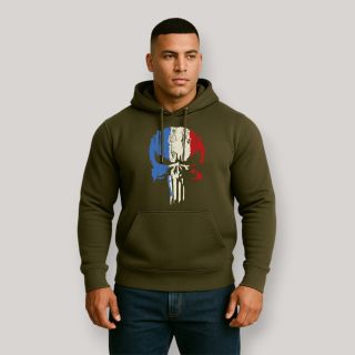 Sweat-shirt Punisher France Kaki