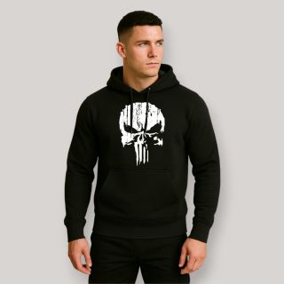 Sweat-shirt Punisher Blanc Noir