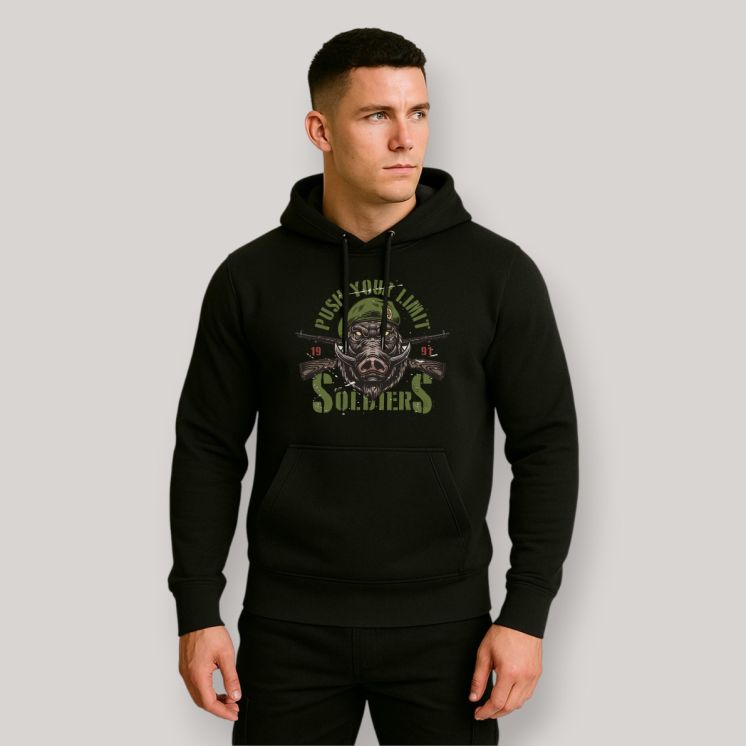 Sweat-shirt Push your limit Soldiers Noir