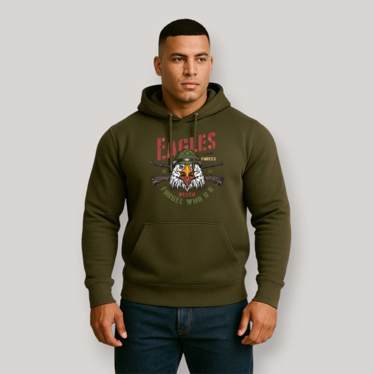 Sweat-shirt Eagle never forget Kaki