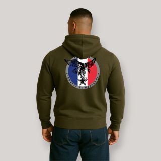Sweat-shirt Toupes de Montagne Française Kaki