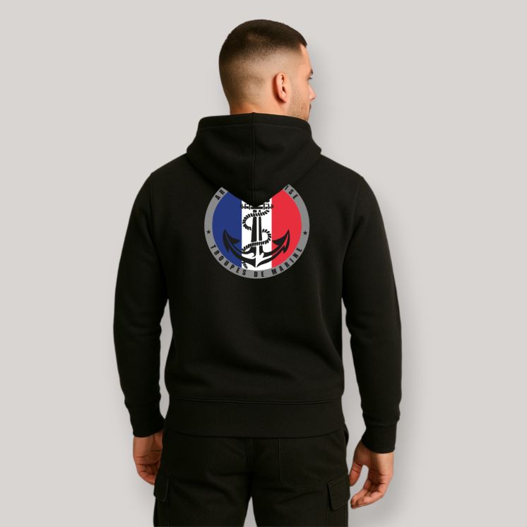 Sweat-shirt Troupes de Marine France Noir