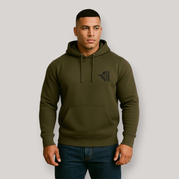 Sweat-shirt Troupes Aéroportées design Kaki