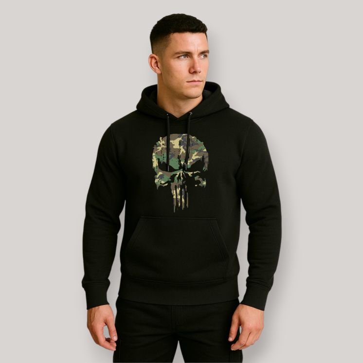 Sweat-shirt Punisher Camo Noir