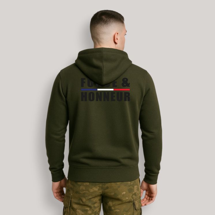 Sweat-shirt zippé Force & HonneurKakhi