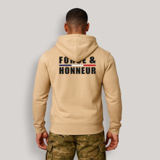 Sweat-shirt zippé Force & Honneur Liseré Light sand