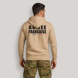 Sweat-shirt zippé Armée Française Light sand