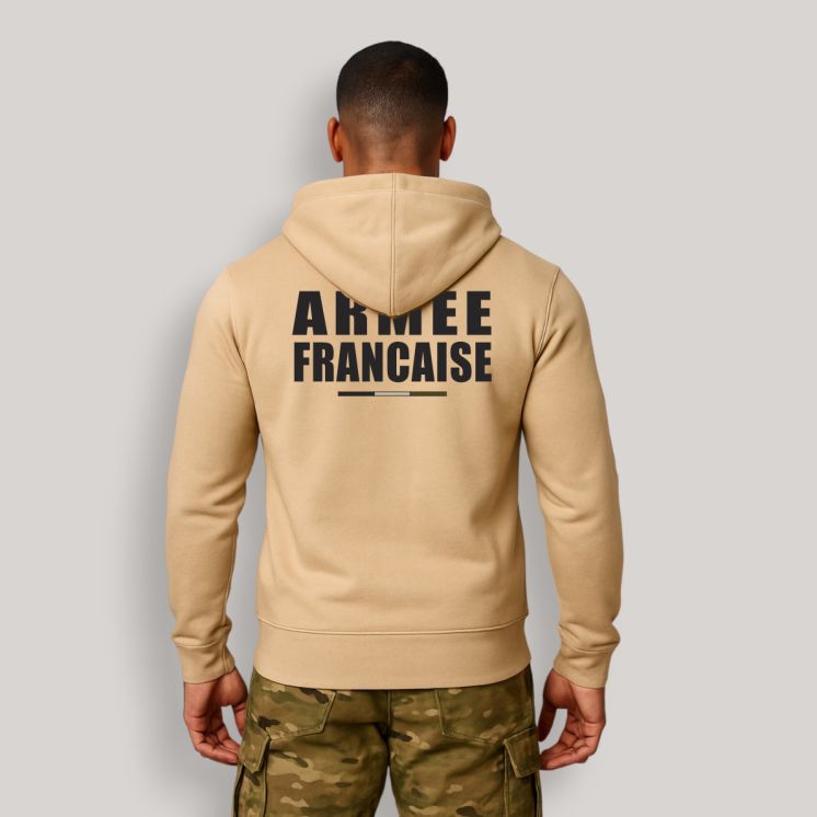 Sweat-shirt zippé Armée Française BR Light sand