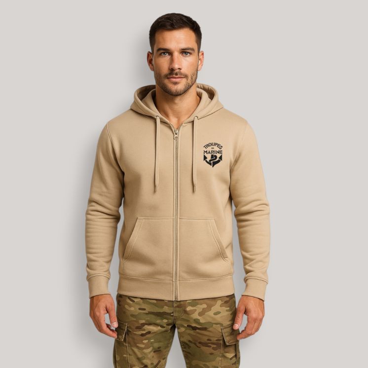 Sweat-shirt zippé Troupes de MarineLight sand