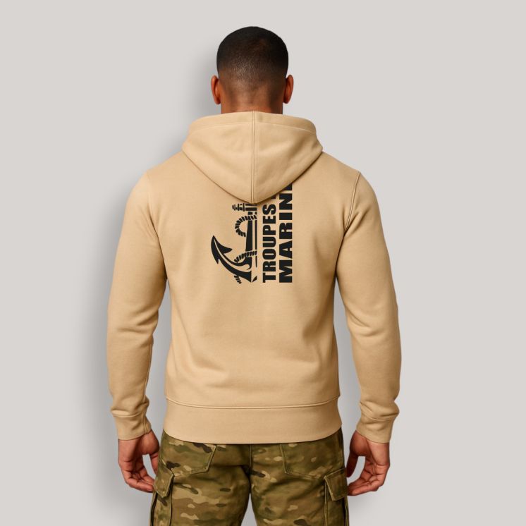 Sweat-shirt zippé Troupes de Marine DesignLight sand