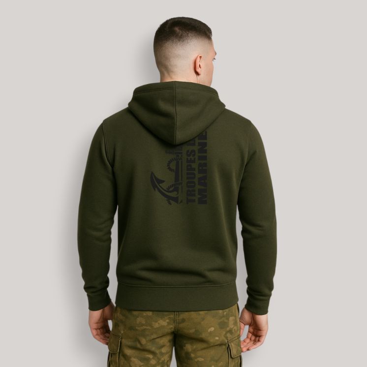 Sweat-shirt zippé Troupes de Marine DesignKakhi