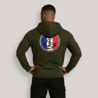 Sweat-shirt zippé Troupes de Marine FranceKakhi