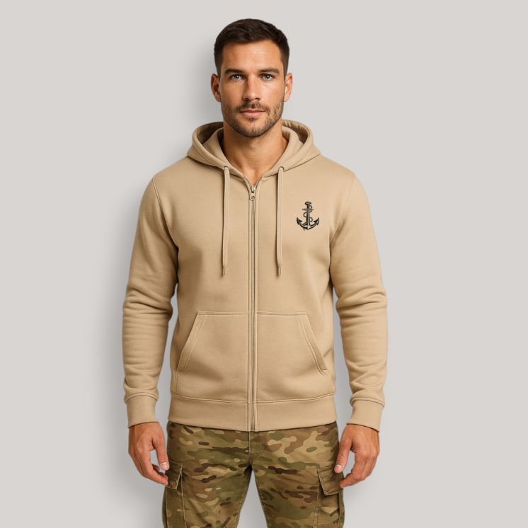 Sweat-shirt zippé Troupes de Marine FranceLight sand