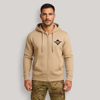 Sweat-shirt zippé Parachutiste France Light sand