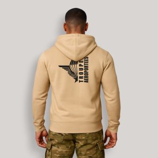 Sweat-shirt zippé Troupes aéroportées DesignLight sand