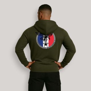 Sweat-shirt zippé Troupes de Montagne FrançaiseKakhi