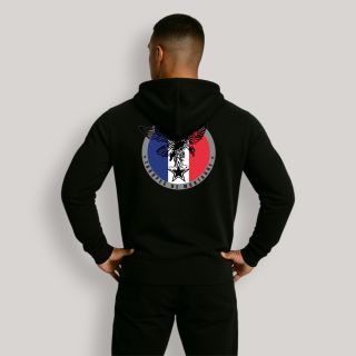 Sweat-shirt zippé Troupes de Montagne France Noir