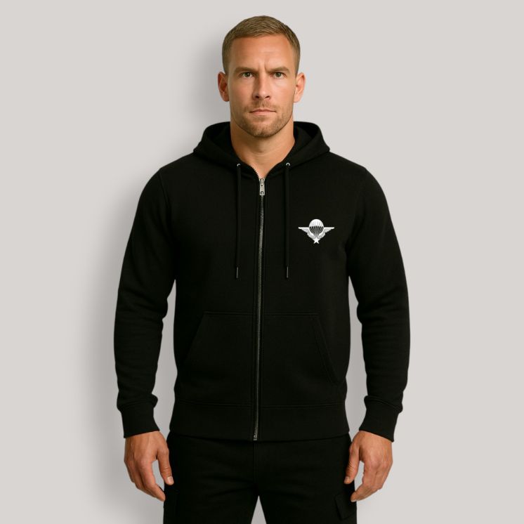 Sweat-shirt zippé Parachutiste FrançaisNoir