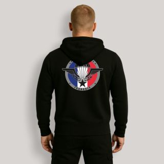Sweat-shirt zippé Parachutiste France Noir