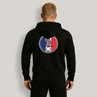 Sweat-shirt zippé Légion Etrangère France Noir