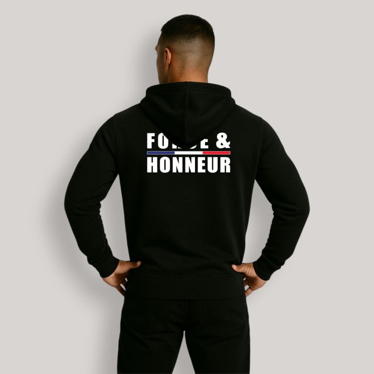 Sweat-shirt zippé Force & Honneur Liseré Noir