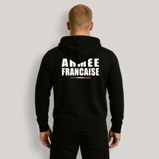Sweat-shirt zippé Armée Française Noir