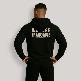 Sweat-shirt zippé Armée Française BR Noir