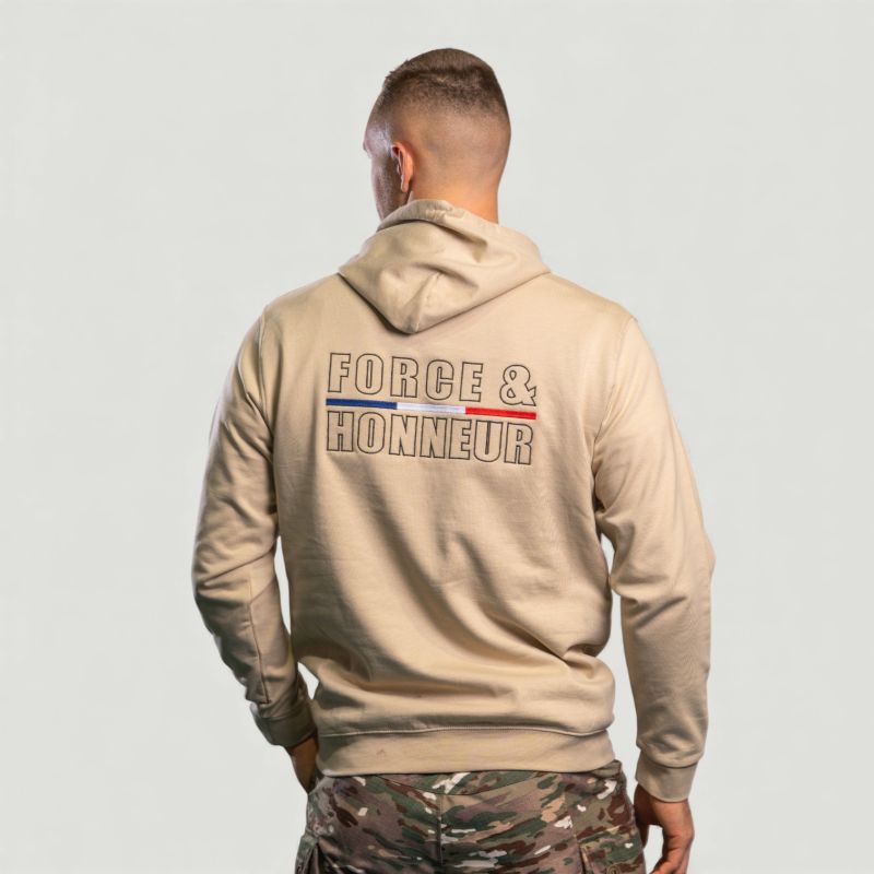 Sweat-shirt brodé Force & Honneur Light Sand