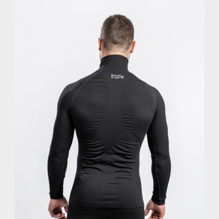 Camiseta ANETO 1/2 zip Technical line negro