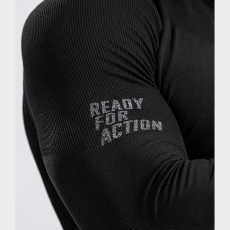 Camiseta ANETO 1/2 zip Technical line negro