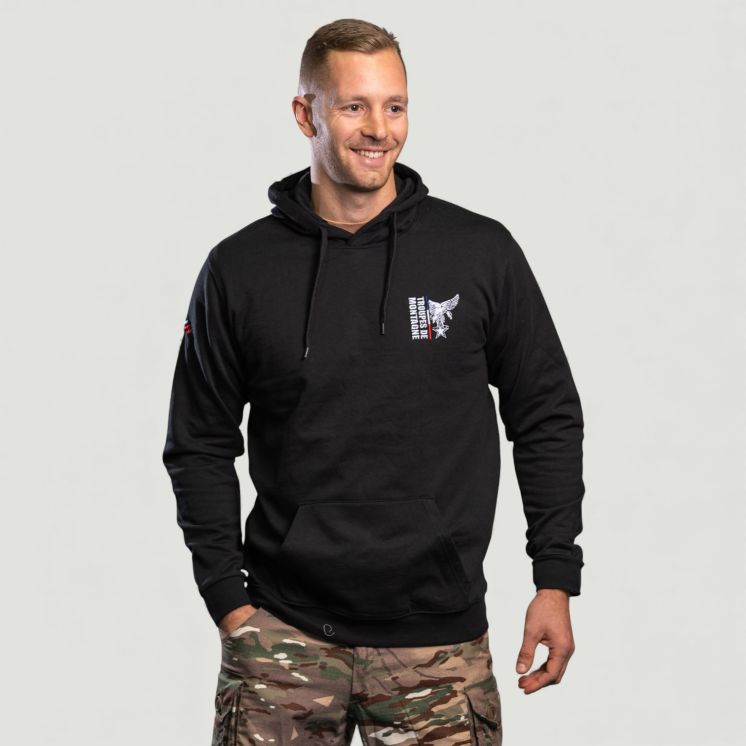 Sweat-shirt brodé Troupes de Montagne Noir