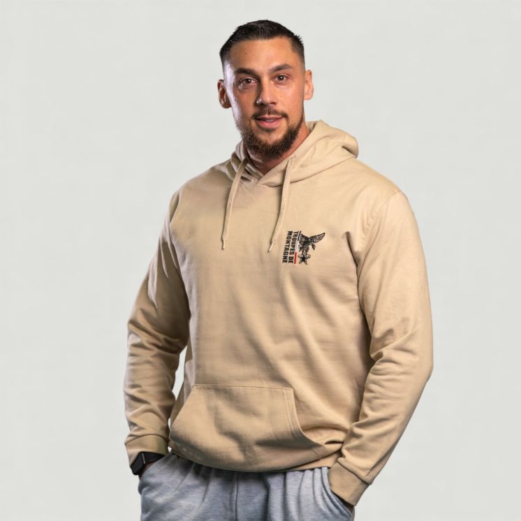 Sweat-shirt brodé Troupes de Montagne Design Light Sand