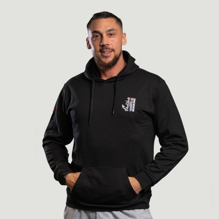 Sweat-shirt brodé Troupes de Marine Noir