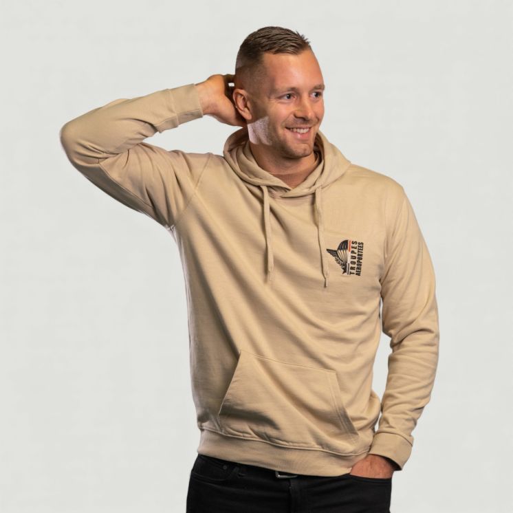 Sweat-shirt brodé Troupes aéroportés Light Sand