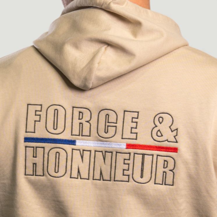 Sweat-shirt brodé Force & Honneur Light Sand