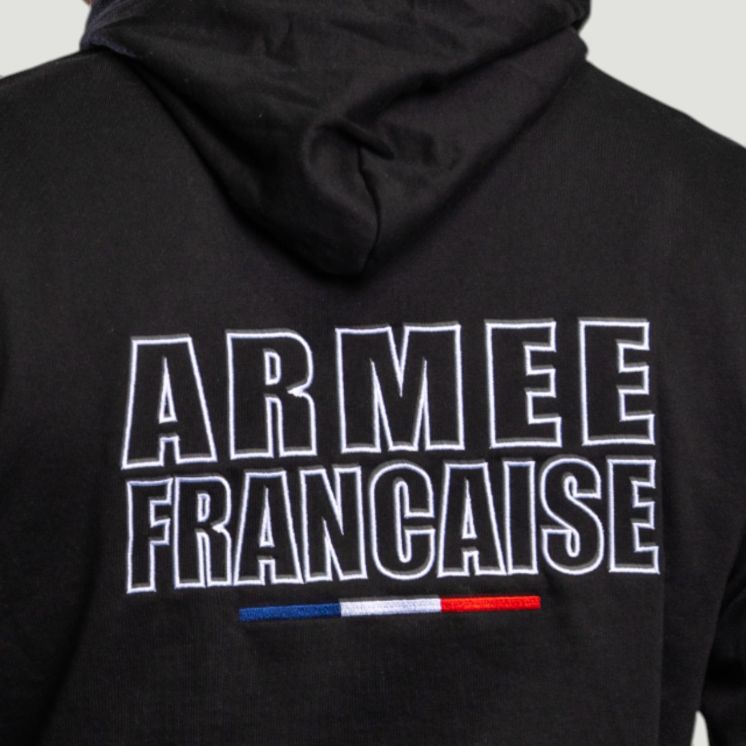 Sweat-shirt brodé Armée Française Noir