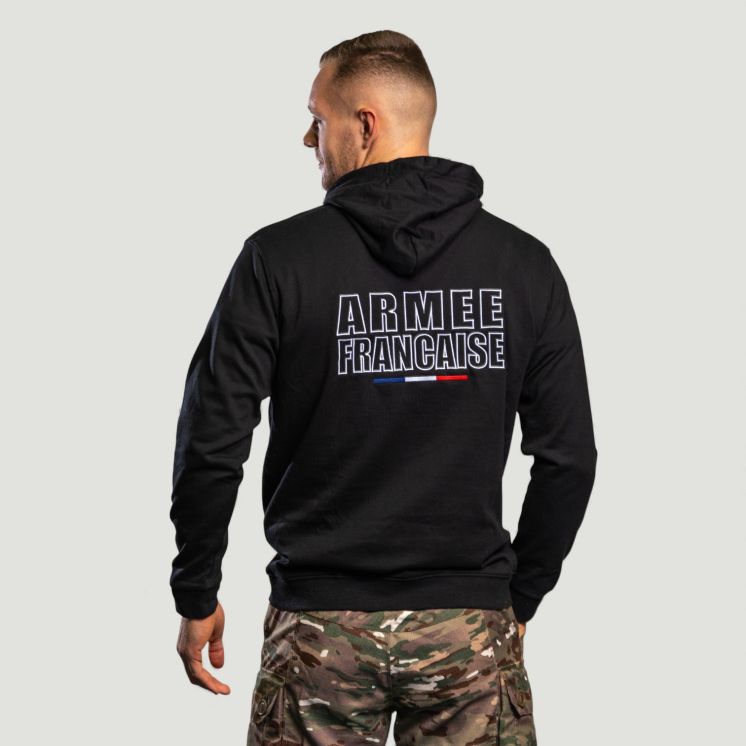 Sweat-shirt brodé Armée Française Noir