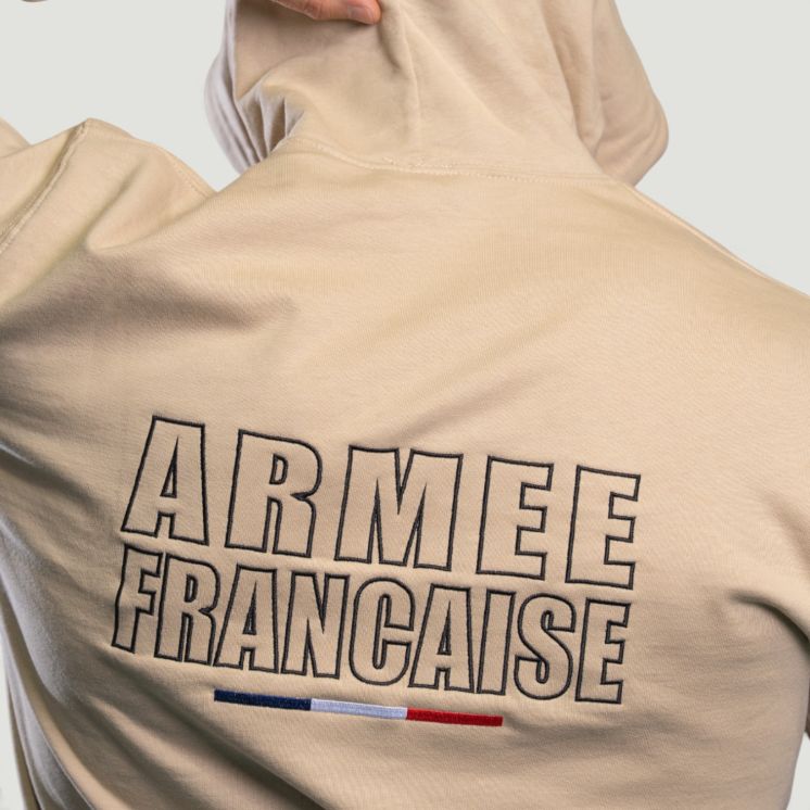 Sweat-shirt brodé Armée Française Light Sand