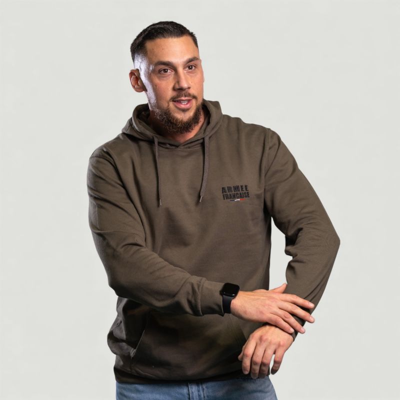 Sweat-shirt brodé Armée Française Dark kaki