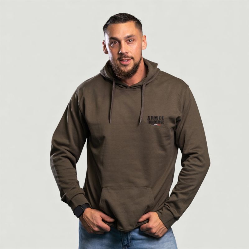 Sweat-shirt brodé Armée Française Dark kaki