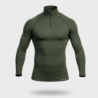 Camiseta ANETO 1/2 zip Technical line kaki